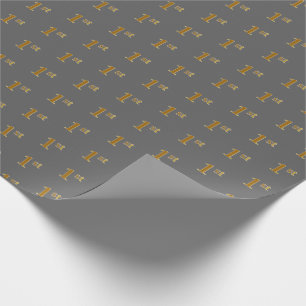 Papier Cadeau Grey, Faux Gold 1er (Premier) Enveloppement d'évén