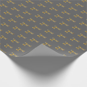 Papier Cadeau Grey, Faux Gold 2e (deuxième) Enveloppement d'évén