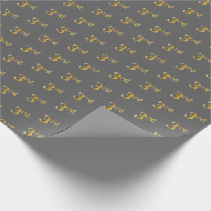 Papier Cadeau Grey, Faux Gold 3e (troisième) Enveloppement de pa