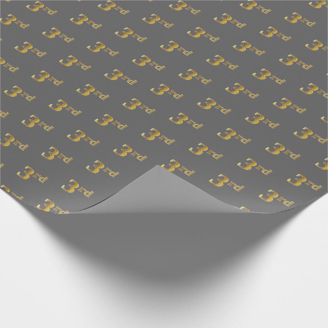 Papier Cadeau Grey, Faux Gold 3e (troisième) Enveloppement de pa (Coin)