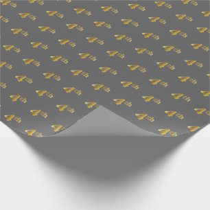 Papier Cadeau Grey, Faux Gold 4e (quatrième) Event Wrapper Paper