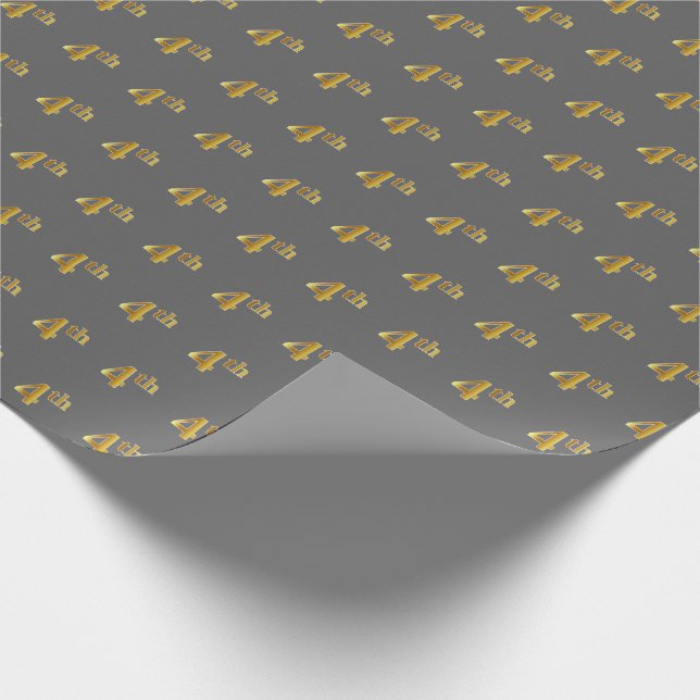 Papier Cadeau Grey, Faux Gold 4e (quatrième) Event Wrapper Paper (Coin)