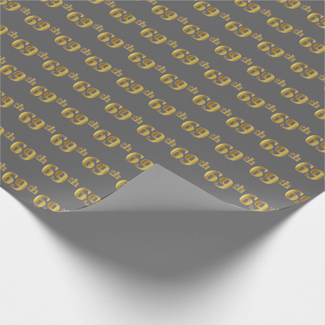 Papier Cadeau Grey, Faux Gold 69e (Soixante-Neuvième) (Coin)