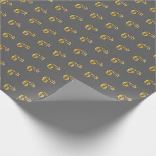 Papier Cadeau Grey, Faux Gold 6th (Sixième) Event Wrapper Paper