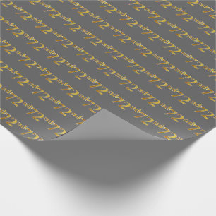 Papier Cadeau Grey, Faux Gold 72e (Soixante-douzième)