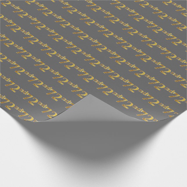 Papier Cadeau Grey, Faux Gold 72e (Soixante-douzième) (Coin)
