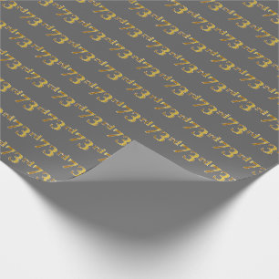 Papier Cadeau Grey, Faux Gold 73e (Soixante-treizième)