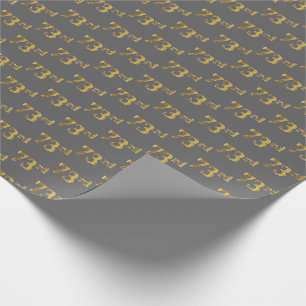 Papier Cadeau Grey, Faux Gold 73e (Soixante-treizième)