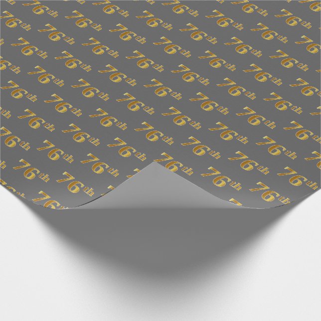 Papier Cadeau Grey, Faux Gold 76e (Soixante-seizième) (Coin)