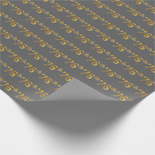 Papier Cadeau Grey, Faux Gold 76e (Soixante-seizième)