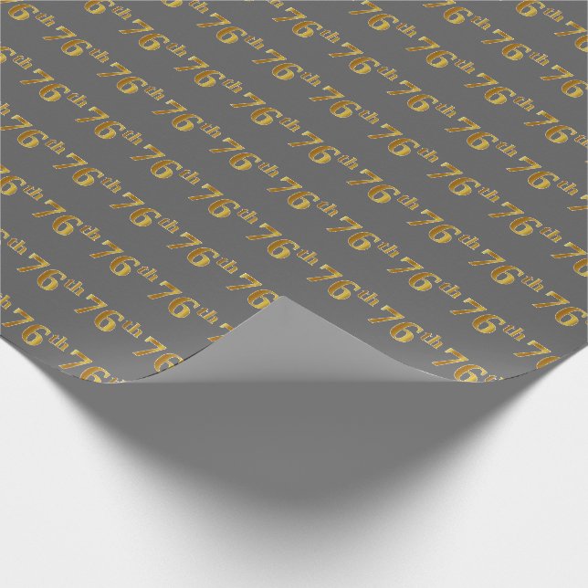 Papier Cadeau Grey, Faux Gold 76e (Soixante-seizième) (Coin)