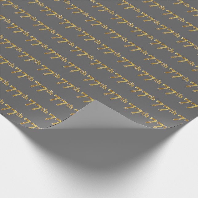 Papier Cadeau Grey, Faux Gold 77e (Soixante-Dix-Septième) (Coin)