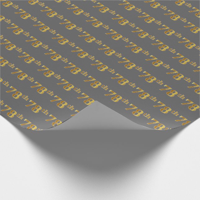Papier Cadeau Grey, Faux Gold 78e (Soixante-dix-huitième) (Coin)