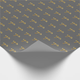 Papier Cadeau Grey, Faux Gold 7th (Septième) Event Wrapper Paper