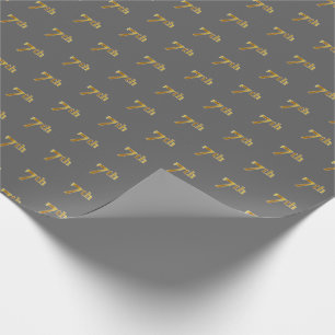 Papier Cadeau Grey, Faux Gold 7th (Septième) Event Wrapper Paper