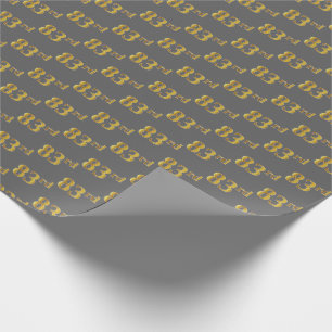 Papier Cadeau Grey, Faux Gold 83e (Quatre-vingt-troisième)