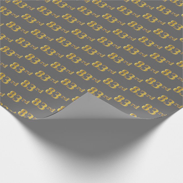 Papier Cadeau Grey, Faux Gold 83e (Quatre-vingt-troisième) (Coin)