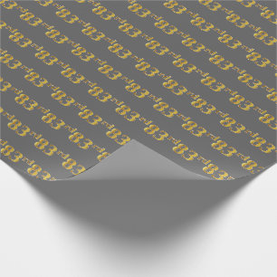 Papier Cadeau Grey, Faux Gold 83e (Quatre-vingt-troisième)