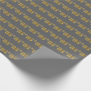 Papier Cadeau Grey, Faux Gold 86e (Quatre-vingt-sixième)