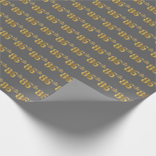 Papier Cadeau Grey, Faux Gold 86e (Quatre-vingt-sixième) (Coin)
