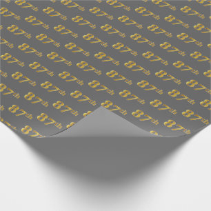 Papier Cadeau Grey, Faux Gold 87e (Quatre-Vingt-Septième)