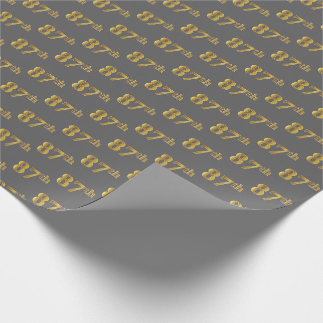 Papier Cadeau Grey, Faux Gold 87e (Quatre-Vingt-Septième) (Coin)