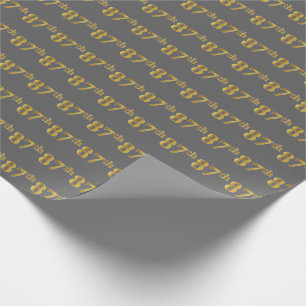 Papier Cadeau Grey, Faux Gold 87e (Quatre-Vingt-Septième)