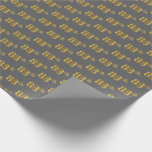 Papier Cadeau Grey, Faux Gold 88e (Quatre-vingt-huitième)
