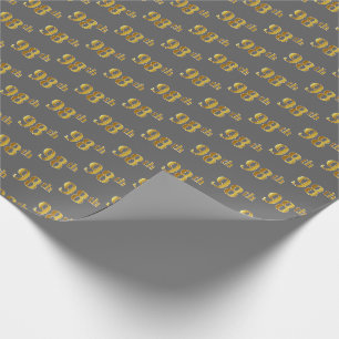 Papier Cadeau Grey, Faux Gold 98e (Quatre-vingt-dix-huitième)