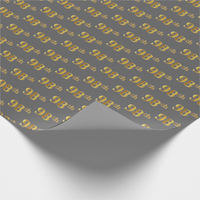 Papier Cadeau Grey, Faux Gold 98e (Quatre-vingt-dix-huitième) (Coin)