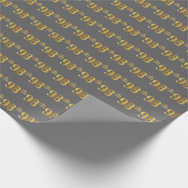 Papier Cadeau Grey, Faux Gold 98e (Quatre-vingt-dix-huitième) (Coin)