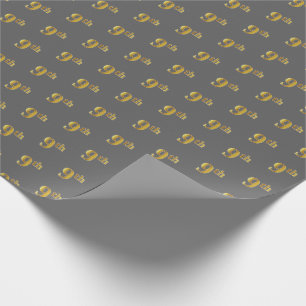 Papier Cadeau Grey, Faux Gold 9th (Neuvième) Event Wrapper Paper