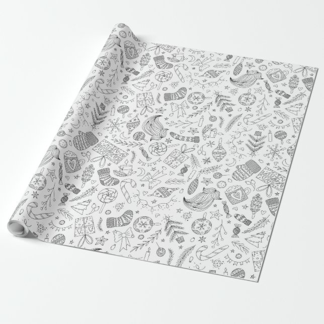 Papier Cadeau Gribouillage de White Christmas (Déroulé)