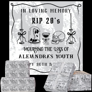 Papier Cadeau Gribouillage RIP 20 ans Mort à ma jeunesse 30 ans 