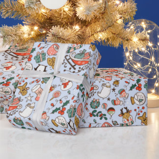 Papier Cadeau Gribouillages de Noël 