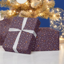 Gribouillis de Noël rétro jetés dans un pourpre pr