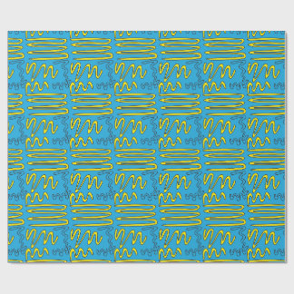 Papier Cadeau Gribouillis jaunes