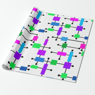 Papier Cadeau Grille de couleurs cool