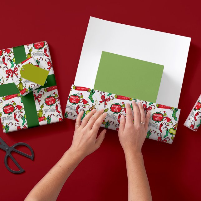 Papier Cadeau Grinch Naughty ou Nice Motif (Créateur téléchargé)