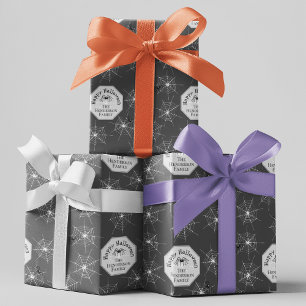 Papier Cadeau Gris araignées Déplaisantes Personnalisé Nom de fa