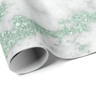 Papier Cadeau Gris argenté de marbre de menthe de parties