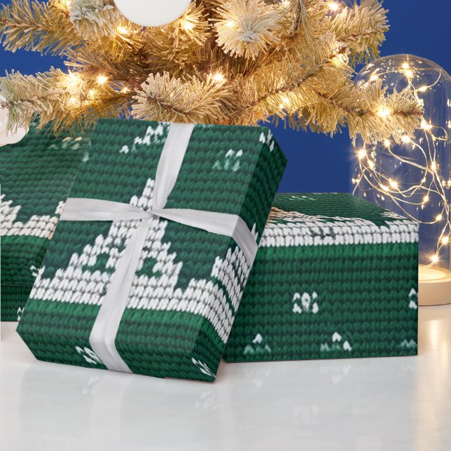 Papier Cadeau Gris, Blanc Et Rouge Vilain Chandail De Noël Desig (Vacances)