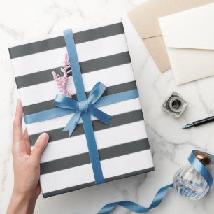 Papier Cadeau Gris Blancs