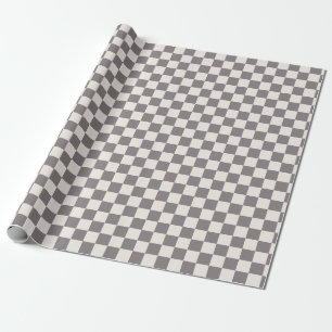Papier Cadeau Gris Checker Papier à envelopper Cadeau Designer L