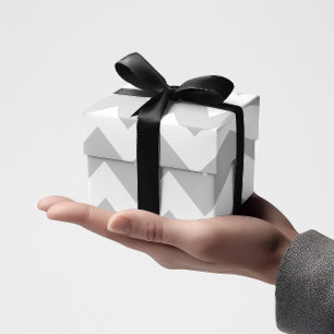 Papier Cadeau Gris clair et chevron blanc