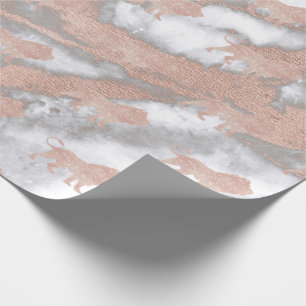 Papier Cadeau Gris de marbre métallique d'or de rose de rose de