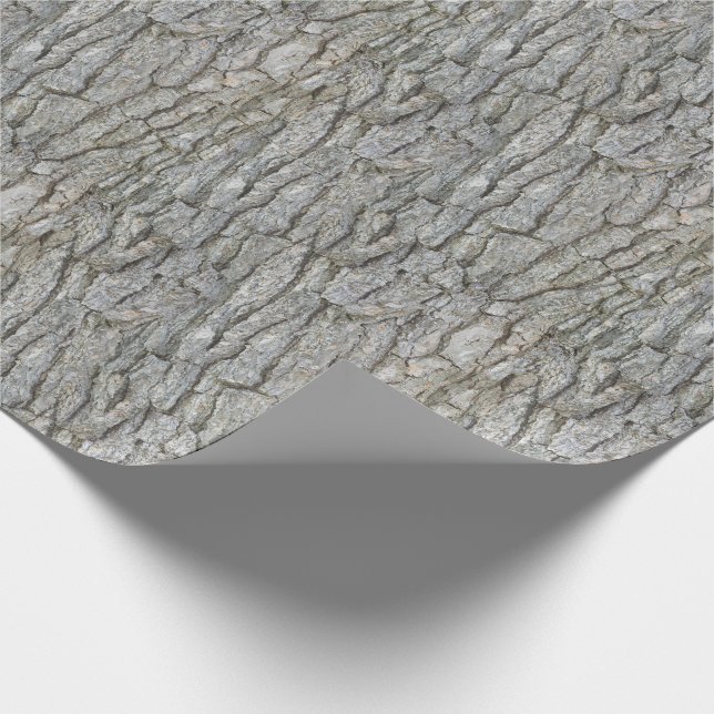 Papier Cadeau Gris d'écorce d'arbre rustique (Coin)