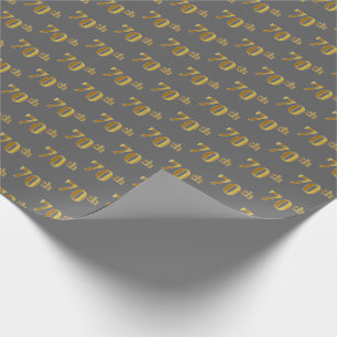 Papier Cadeau Gris, événement d'or soixante-dixième de Faux