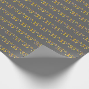 Papier Cadeau Gris, Faux Or 35e (Trente-Cinquième) Événement