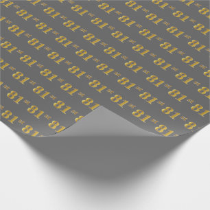 Papier Cadeau Gris, Faux Or 81e (Quatre-Vingt-Unième) Événement